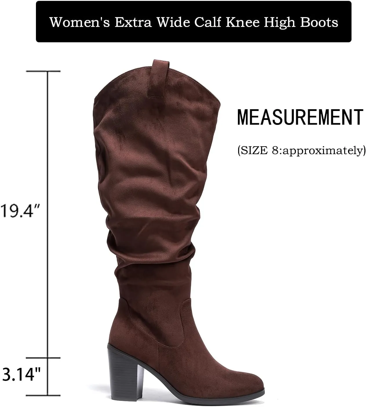 Luoika Women's Extra Wide Calf Knee High Boots, Wide Width Winter Tall Boots.