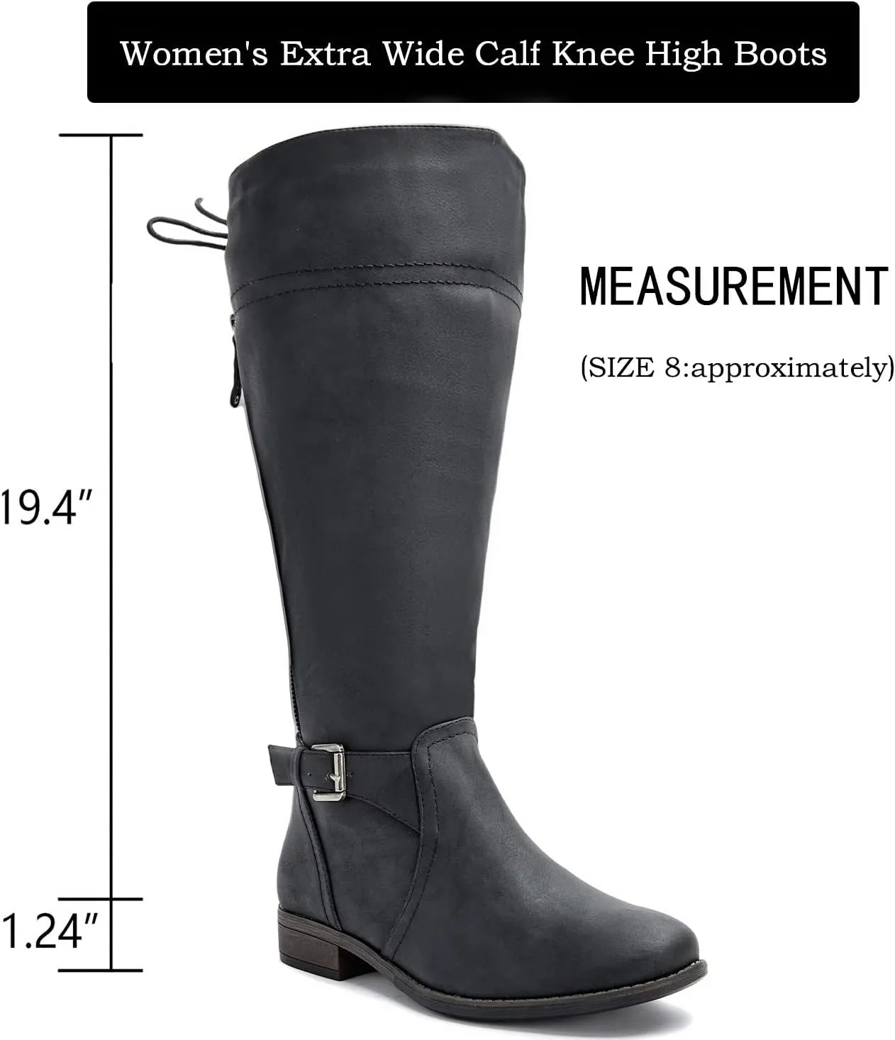 Luoika Women's Extra Wide Calf Knee High Boots, Wide Width Winter Tall Boots.