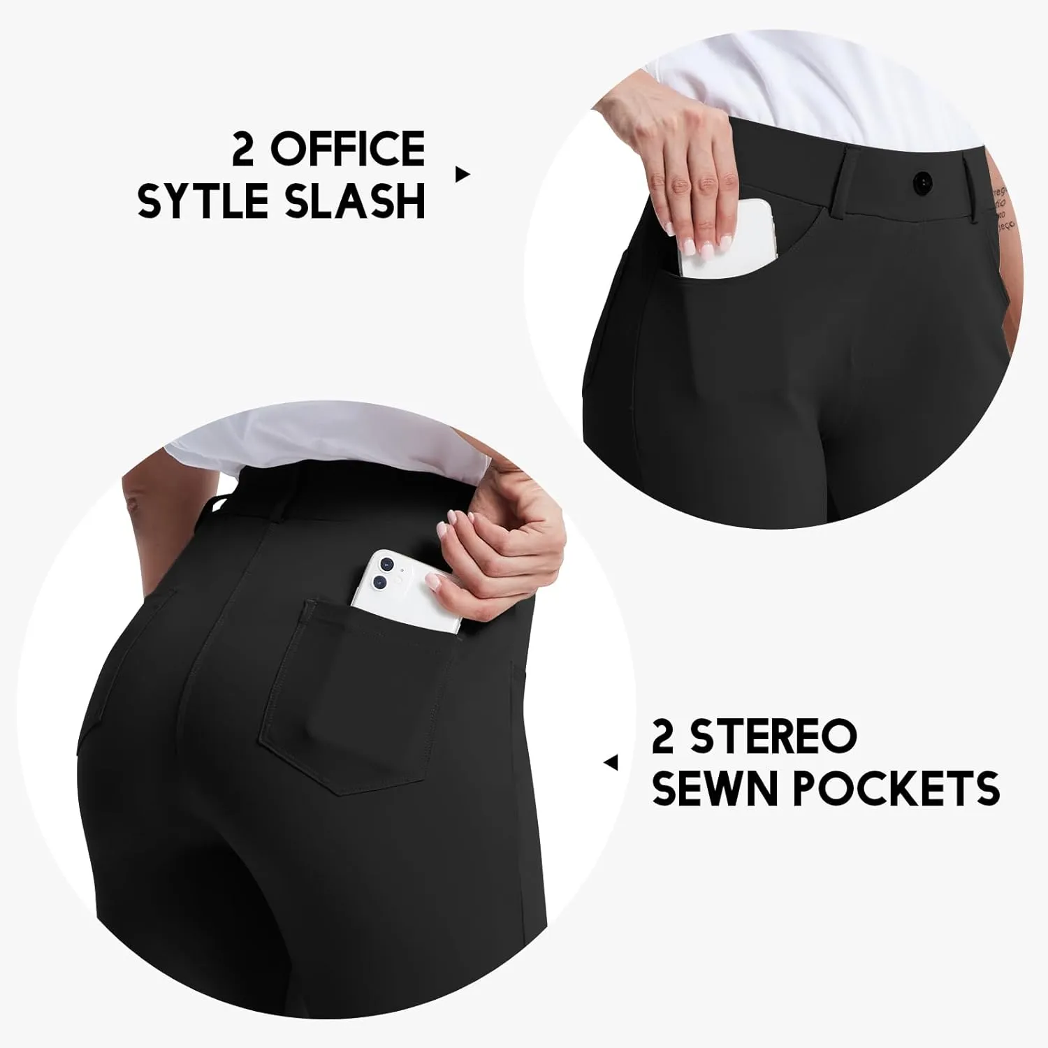M MOTEEPI Women's High Waisted Stretchy 29"/31" Bootcut Pull On Dress Pants Office Business Casual Work Pants