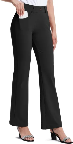 M MOTEEPI Women's High Waisted Stretchy 29"/31" Bootcut Pull On Dress Pants Office Business Casual Work Pants