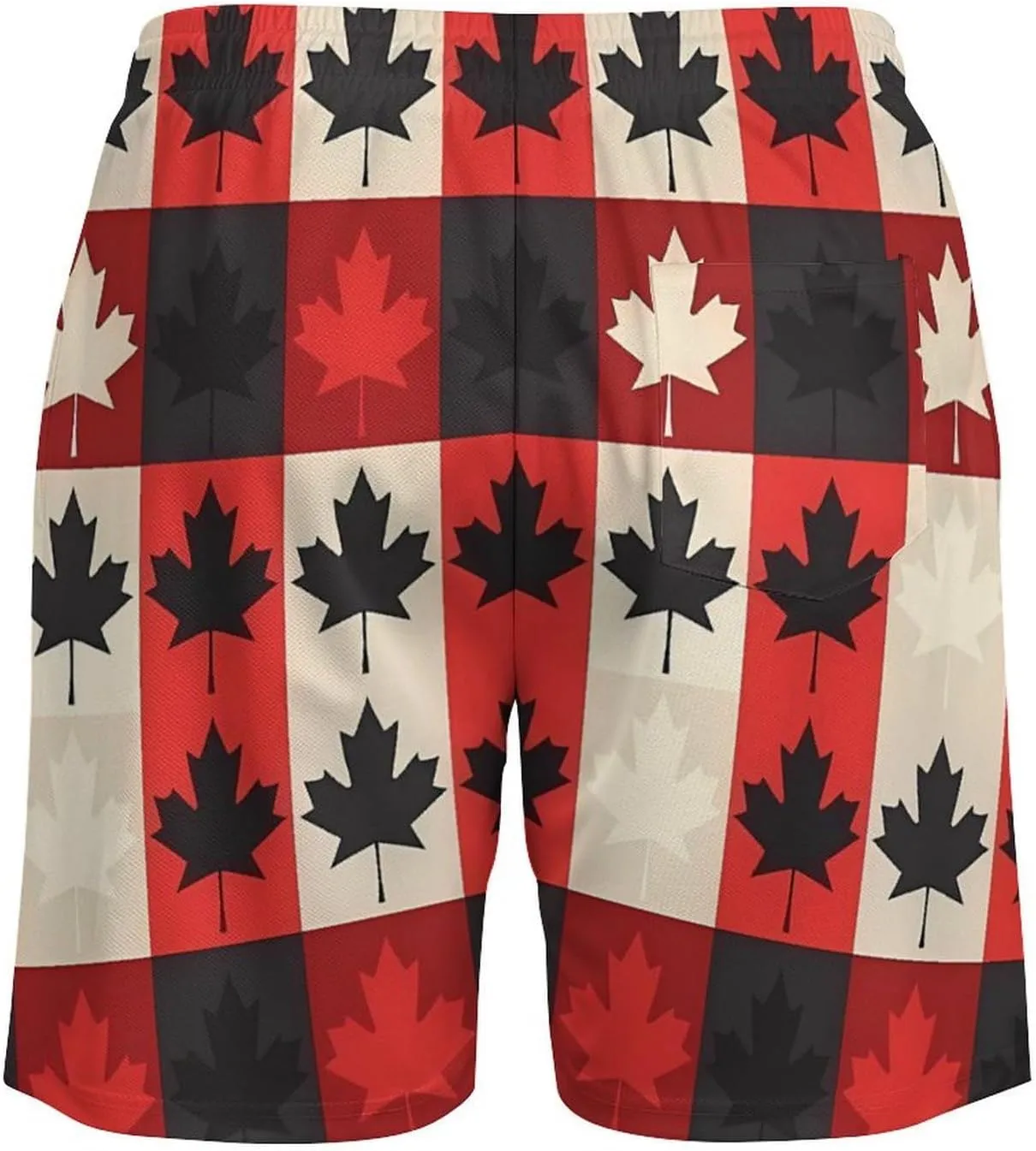 Maple Leaf Canada CA Flag Men's Swim Trunks Quick Dry Board Shorts Swimwear Beach Shorts with Compression Liner