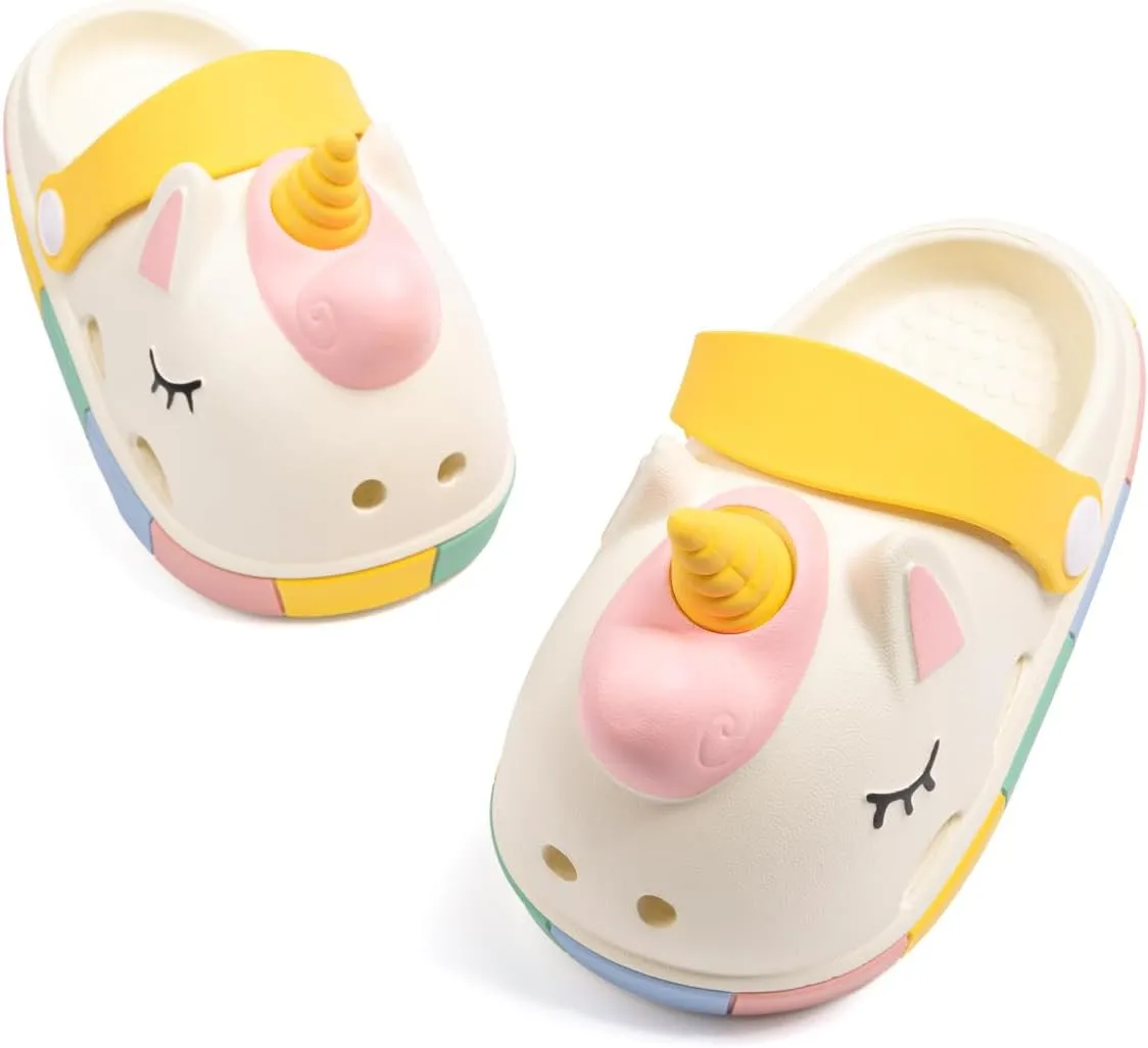 Meckior Toddler Little Girls Boys Clogs Cute Cartoon Garden Water Sandals Lightweight Slip-on Slides Slippers Children Kids Indoor Outdoor Summer Pool Beach Shoes(Toddler/Little Kid)
