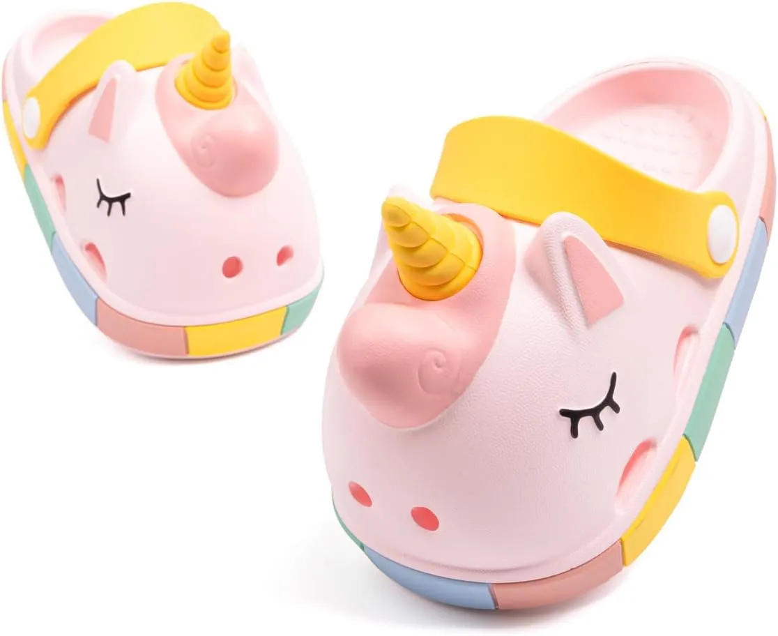 Meckior Toddler Little Girls Boys Clogs Cute Cartoon Garden Water Sandals Lightweight Slip-on Slides Slippers Children Kids Indoor Outdoor Summer Pool Beach Shoes(Toddler/Little Kid)