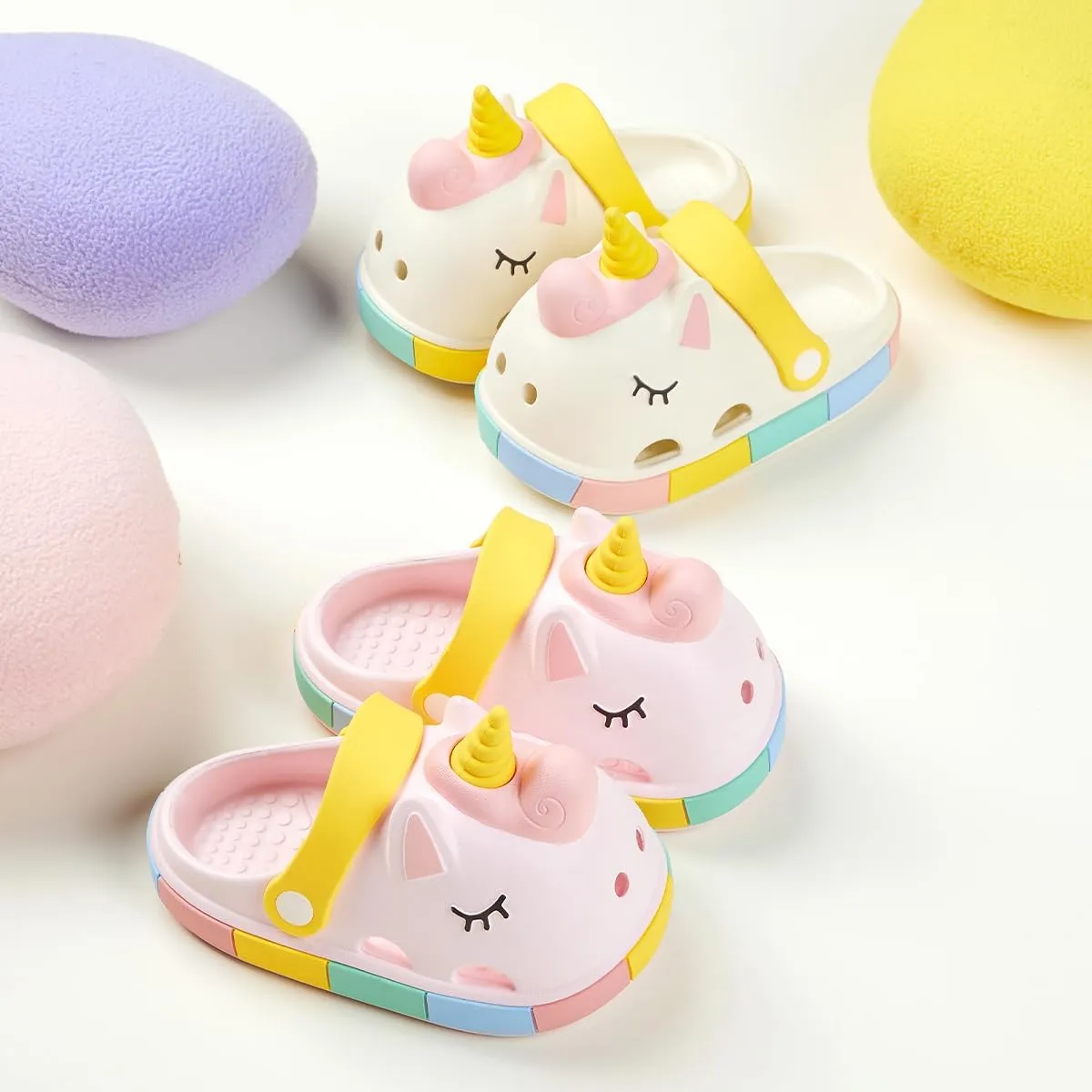 Meckior Toddler Little Girls Boys Clogs Cute Cartoon Garden Water Sandals Lightweight Slip-on Slides Slippers Children Kids Indoor Outdoor Summer Pool Beach Shoes(Toddler/Little Kid)