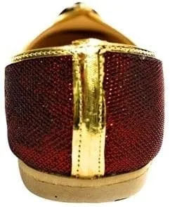 Mehroon Glitter Traditional Handmade Sherwani Groom Khussa Jutti Men mojaries Loafers for Mens