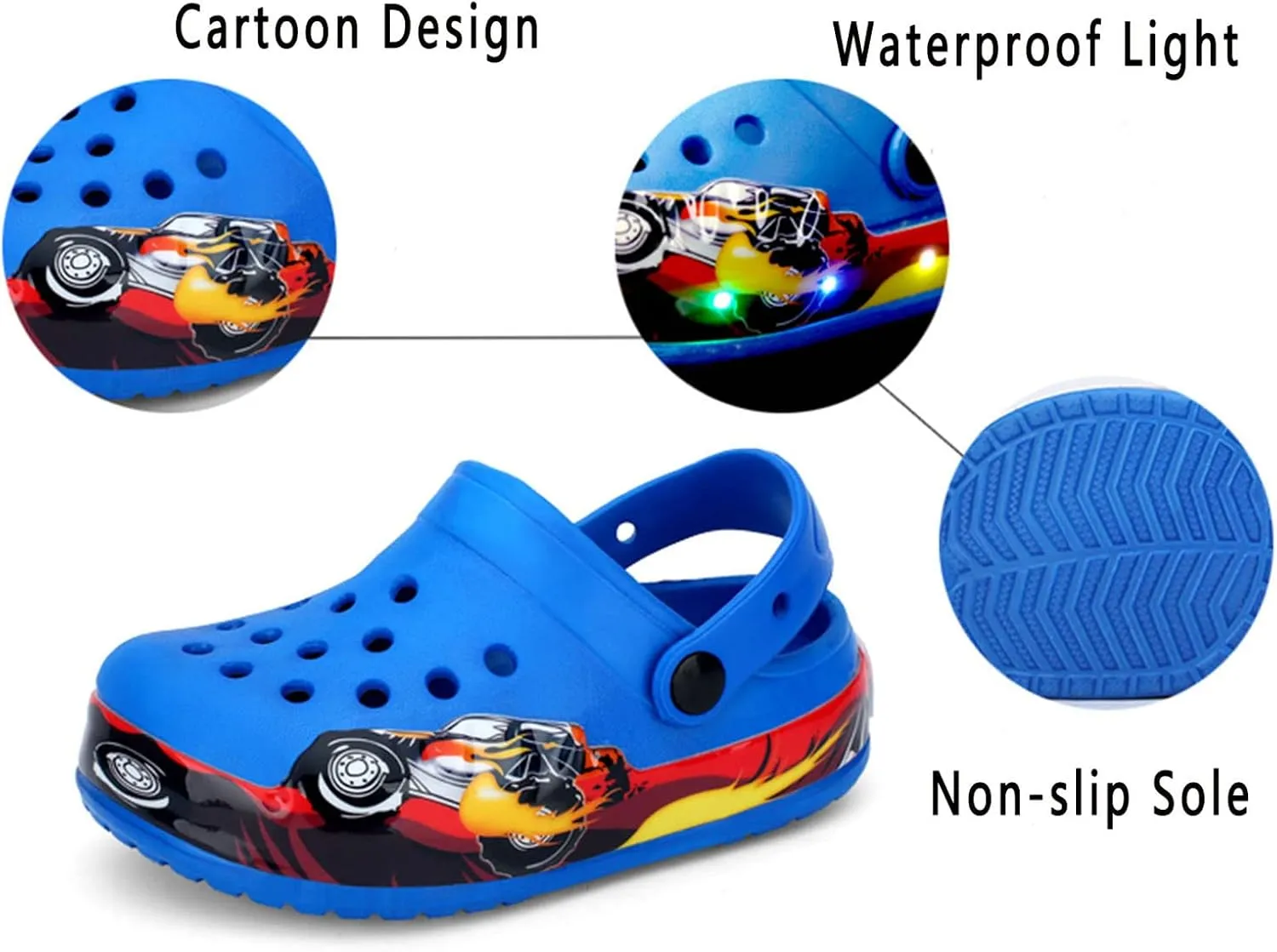 Meidiastra Kids Boys Girls Cartoon Clogs Slippers Toddler Slip On Lightweight Beach Pool Sandals