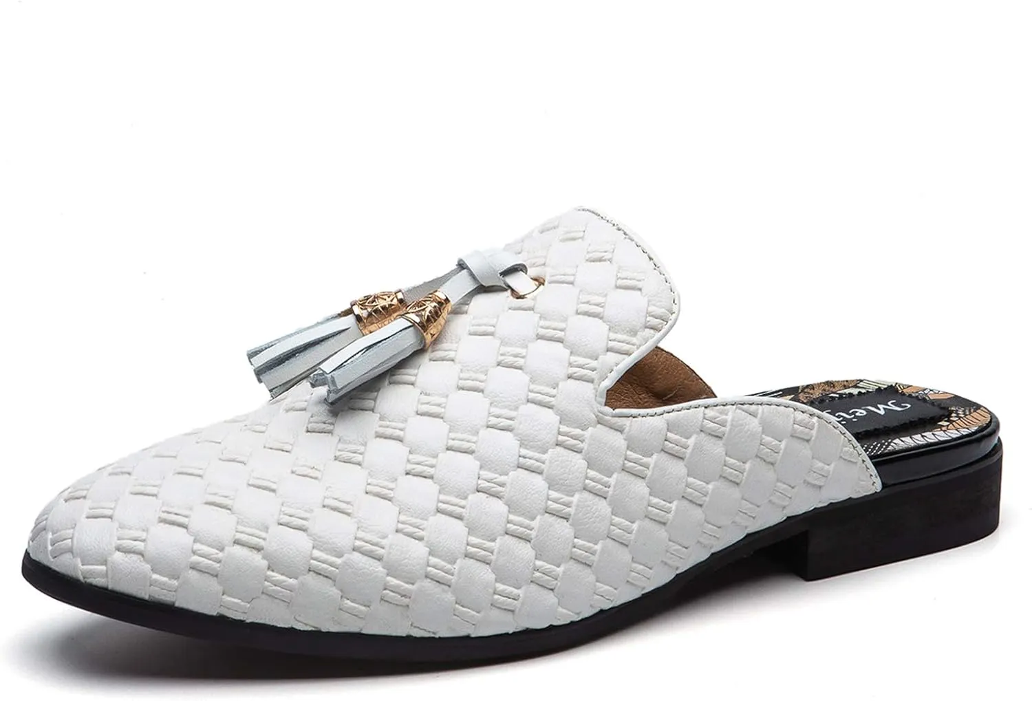 Meijiana Men's Slippers Slip-On Loafers Leather Formal Wear Casual Open Back Sandals