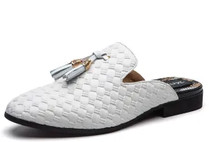 Meijiana Men's Slippers Slip-On Loafers Leather Formal Wear Casual Open Back Sandals