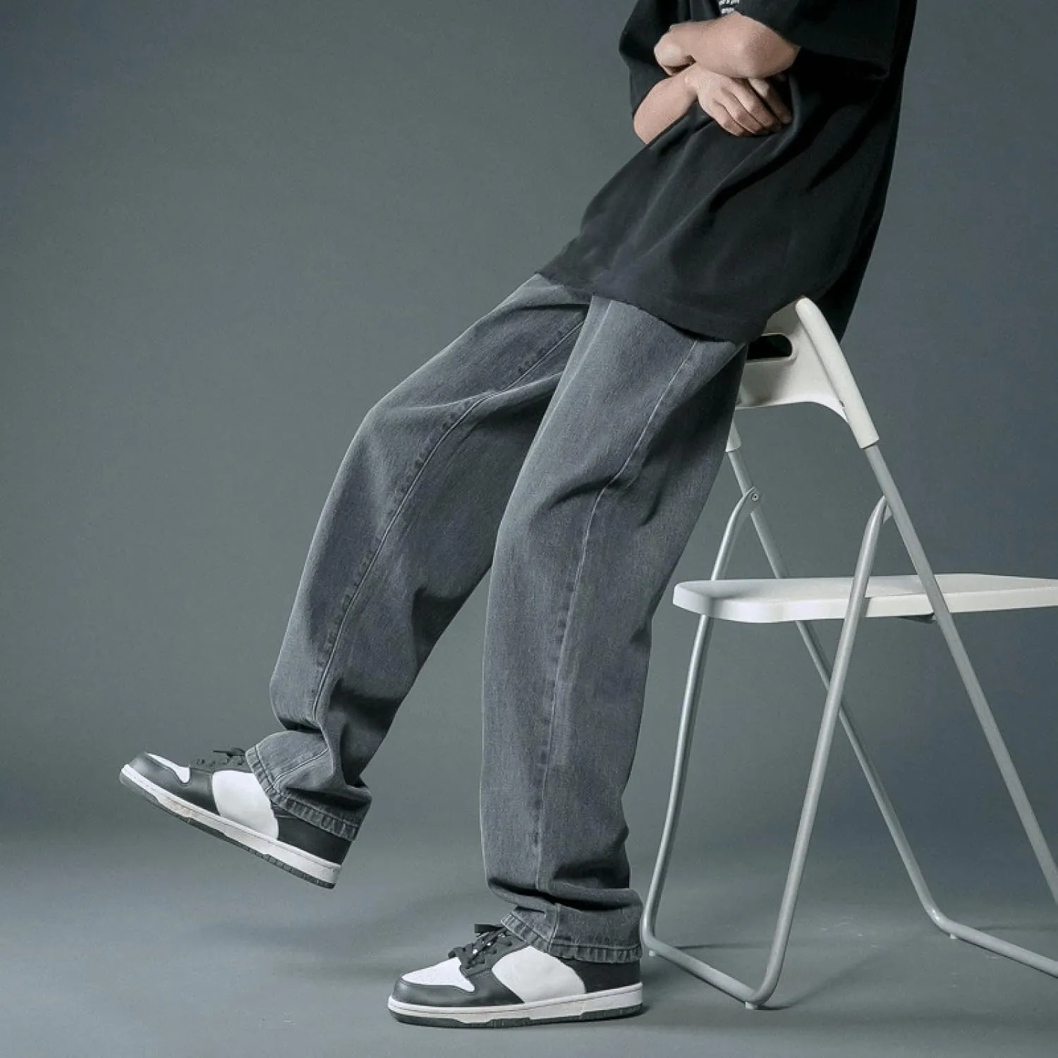 Men Baggy Jeans Y2k Vintage Skater Jeans Oversized Skateboard Denim Pants Wide Leg Jnco Jeans Streetwear