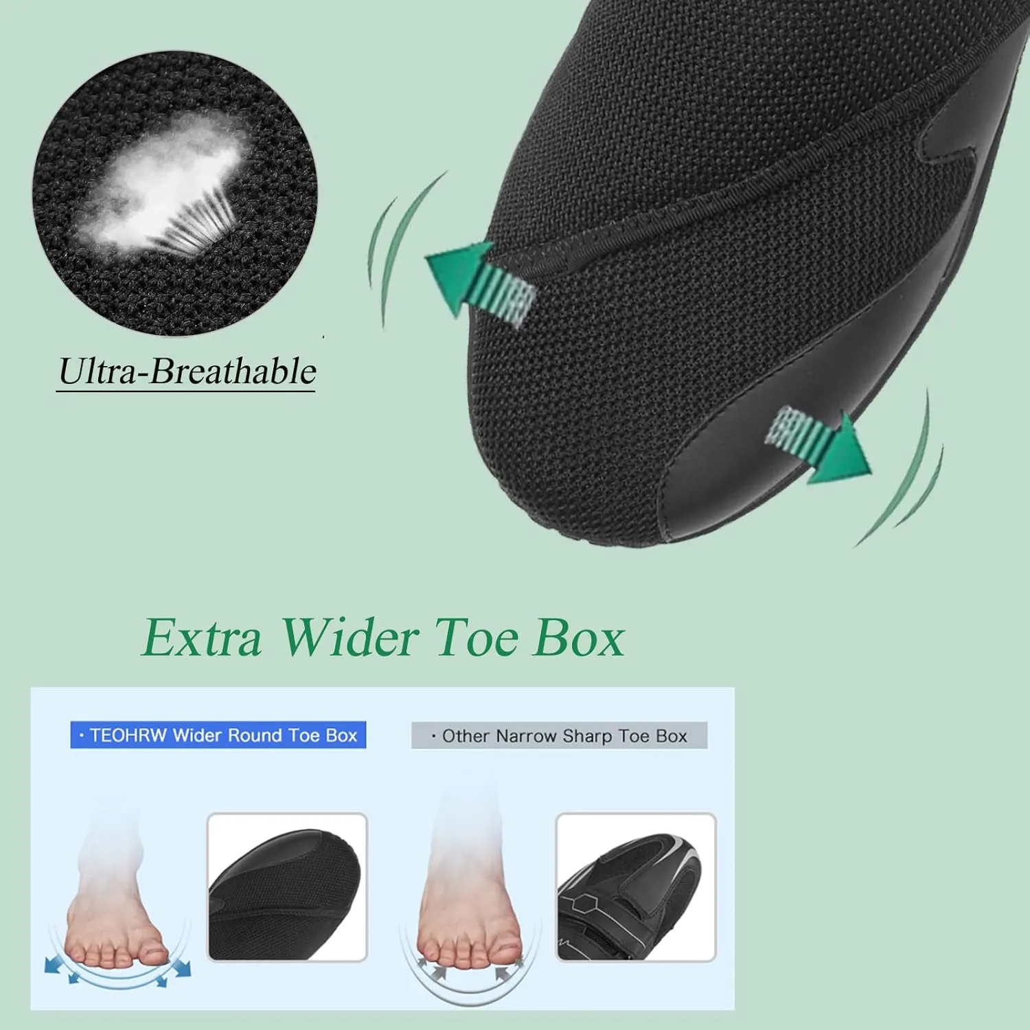 Men Diabetic Shoes Wide Width Shoes with Adjustable Closure for Swollen Feet Non-Slip Air Cushion Bottom Sneakers