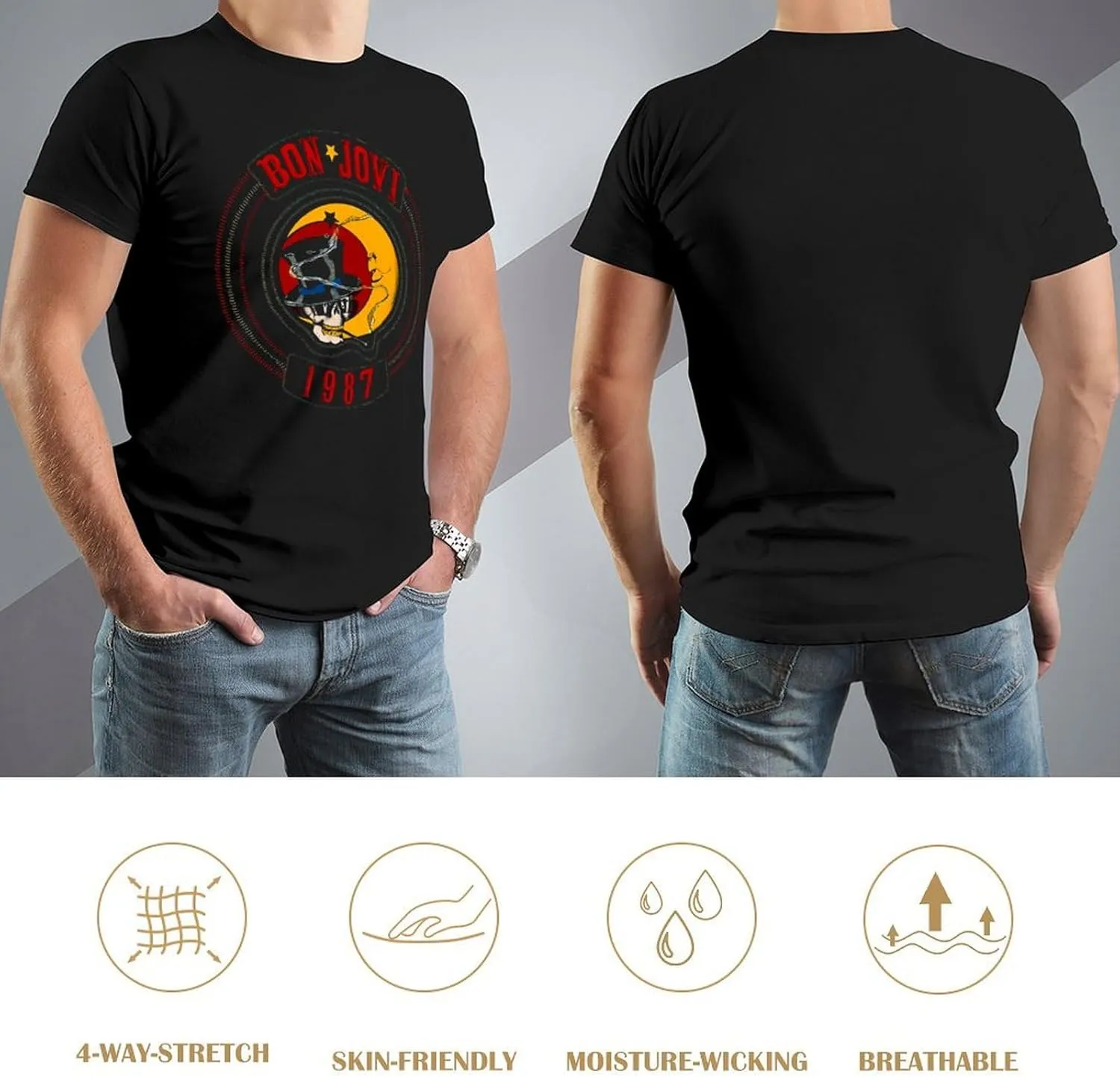 Men Music Fans T-Shirt 80s&90s Short Sleeve Cotton Tshirts Unisex