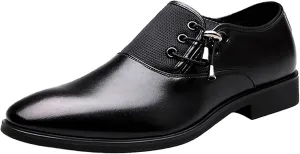 Men Slip on Dress Shoes,Pointed Toe Loafers for Office Wedding Business,Leather Shoes for Men Formal
