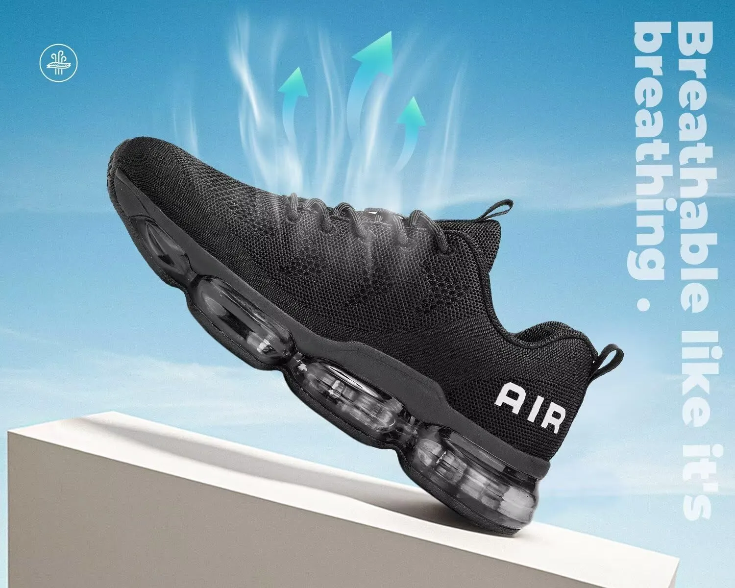 Men's Air Cushion Running Shoes Walking Jogging Fitness Gym Fashion Sneakers Lace Up Casual Comfortable Work Tennis Sport Athletic Trainers