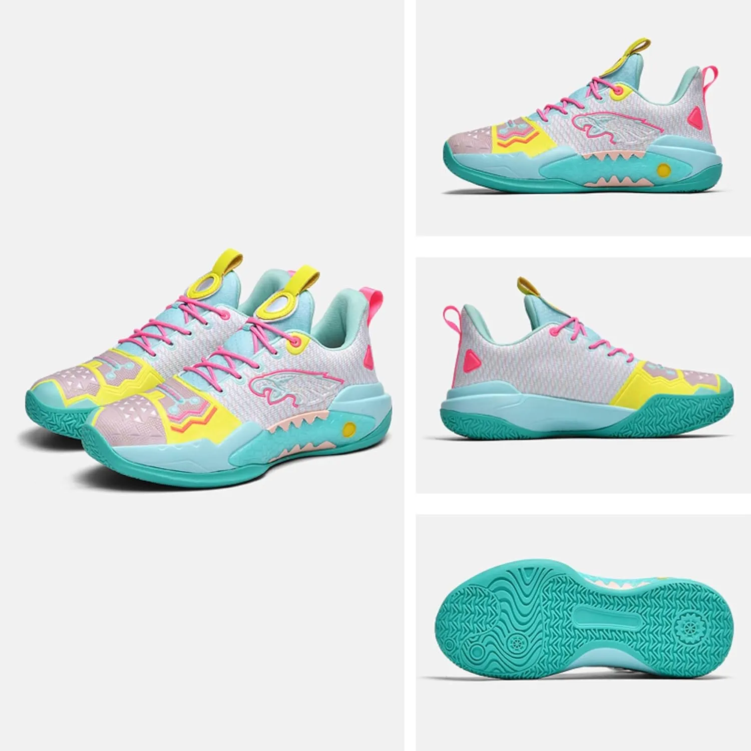 Men's Basketball Shoes Indoor or Outdoor Non-Slip Rebound Training Sneakers Women's Lightweight Breathable Fitness Tennis Running Shoes Outdoor Fashion Fluorescent Shoes