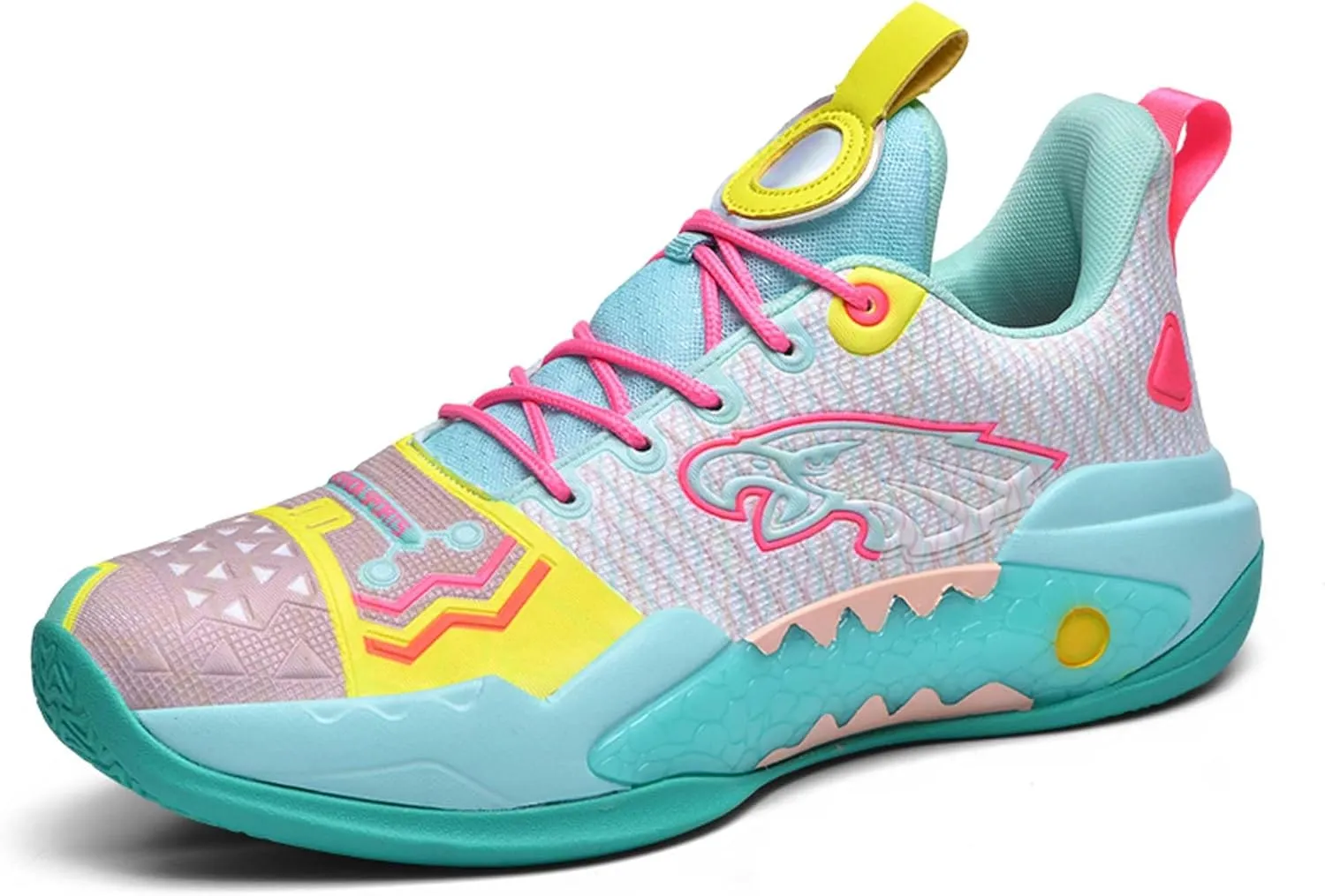 Men's Basketball Shoes Indoor or Outdoor Non-Slip Rebound Training Sneakers Women's Lightweight Breathable Fitness Tennis Running Shoes Outdoor Fashion Fluorescent Shoes