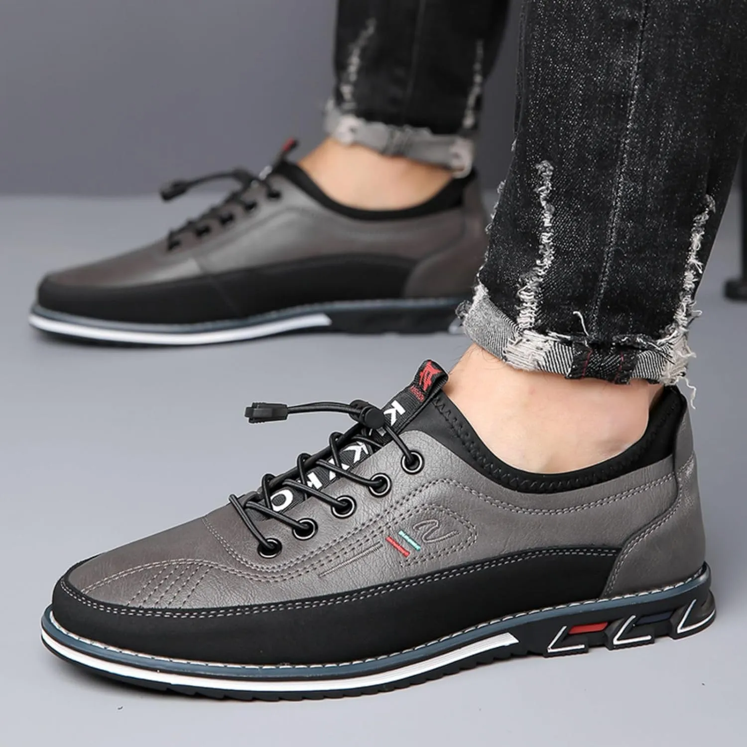 Men's Casual Business Lace-Up Oxford Shoes Slip-On Leather Working Walking Flat Loafers Office Party Dress Shoes
