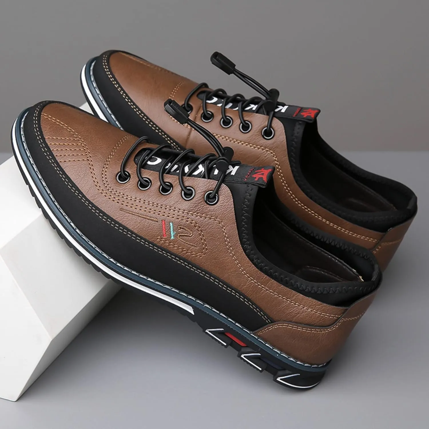 Men's Casual Business Lace-Up Oxford Shoes Slip-On Leather Working Walking Flat Loafers Office Party Dress Shoes