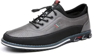 Men's Casual Business Lace-Up Oxford Shoes Slip-On Leather Working Walking Flat Loafers Office Party Dress Shoes