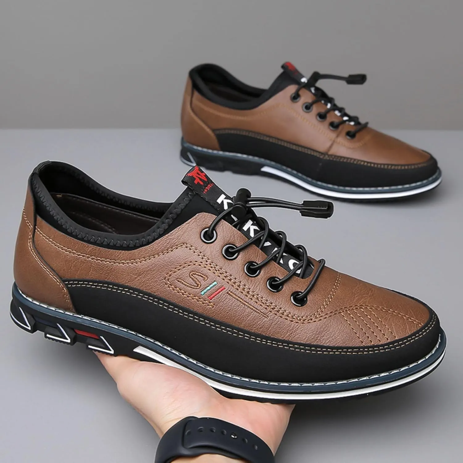 Men's Casual Business Lace-Up Oxford Shoes Slip-On Leather Working Walking Flat Loafers Office Party Dress Shoes