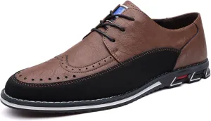 Men's Casual Dress Oxfords Shoes Business Formal Italy Prince Classic Oxford Lace Up Craft Mesh Sneakers