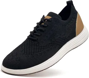 Men's Casual Dress Sneakers Oxfords Lace-Up Mesh Breathable Lightweight Fashion Walking Shoes Tennis Comfortable