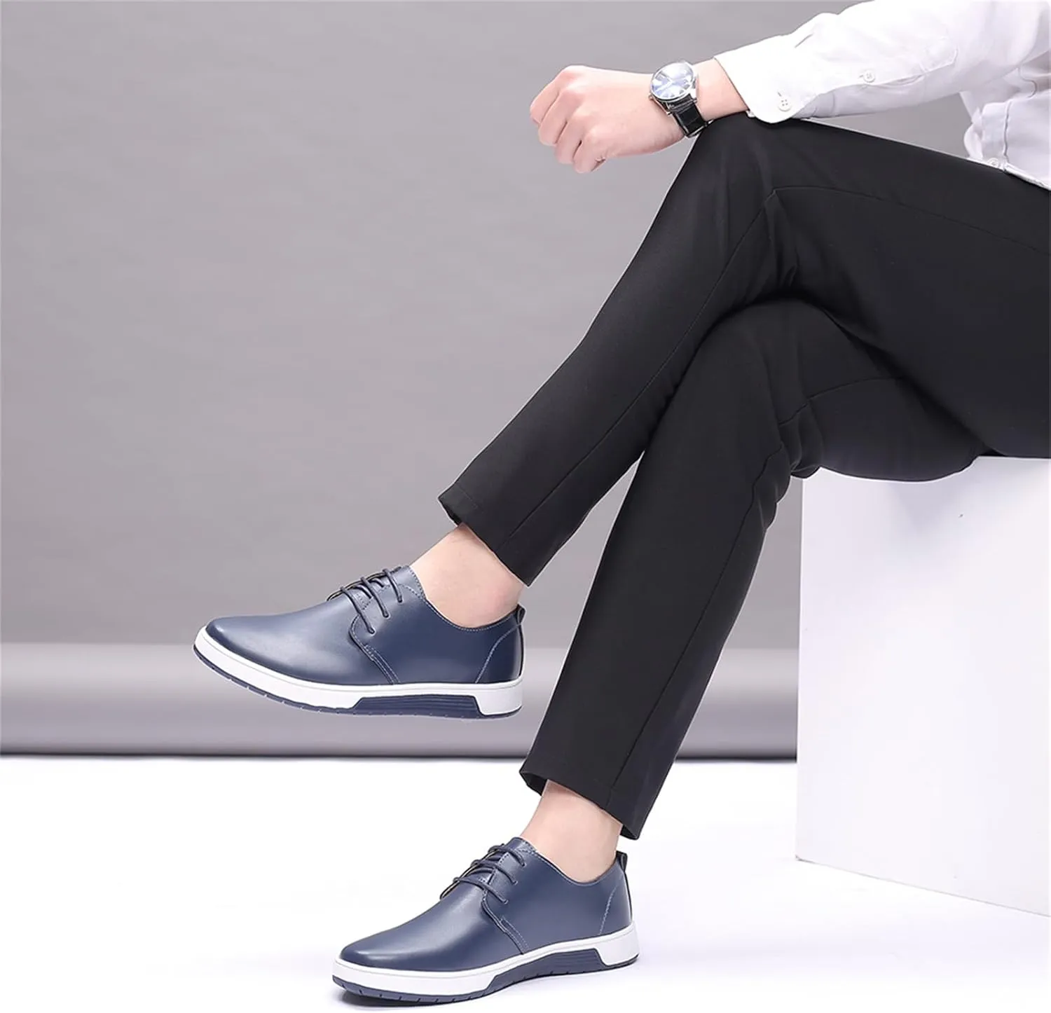Mens Casual Lace Up Leather Oxford Classical Derby Orthopedic Shoes Lightweight Walking Loafers Dress Business Flats Shoes