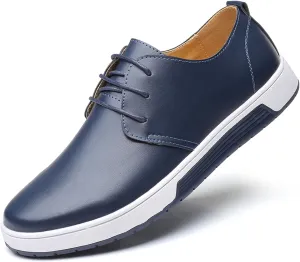 Mens Casual Lace Up Leather Oxford Classical Derby Orthopedic Shoes Lightweight Walking Loafers Dress Business Flats Shoes