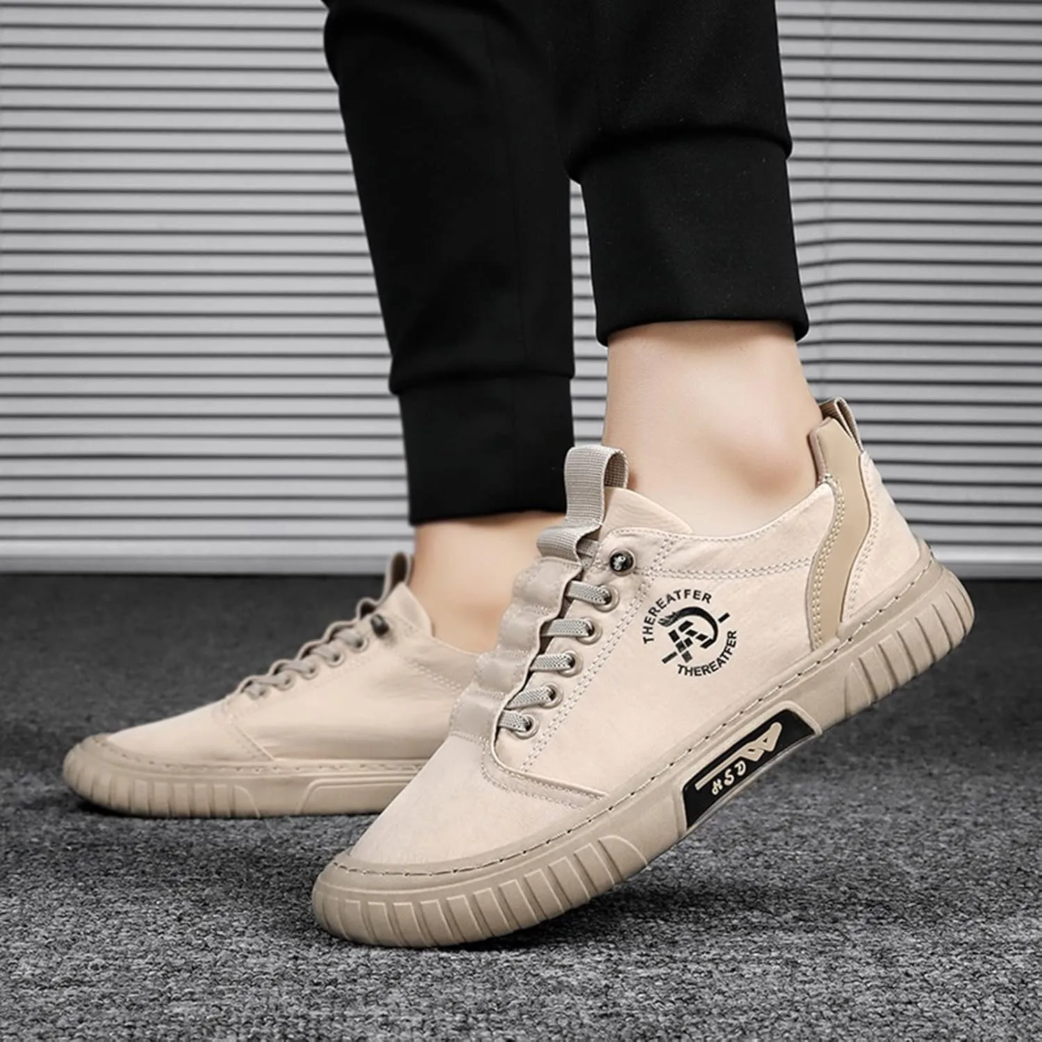 Men's Casual Shoes Lightweight Mesh Sport Sneakers Elastic Walking Shoes Flat Bottom Fashion Casual Footwear Non Slip Comfortable Sneaker
