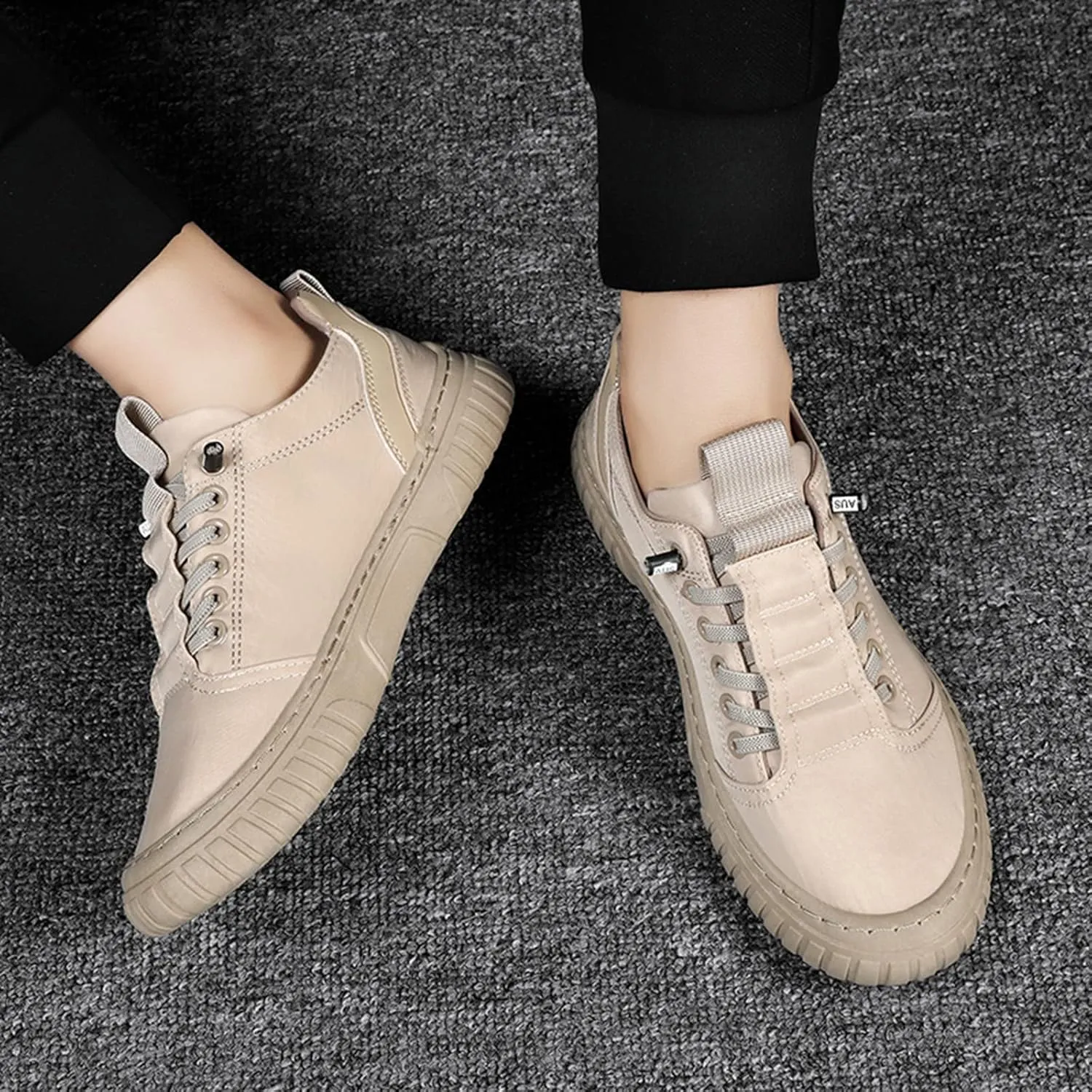 Men's Casual Shoes Lightweight Mesh Sport Sneakers Elastic Walking Shoes Flat Bottom Fashion Casual Footwear Non Slip Comfortable Sneaker