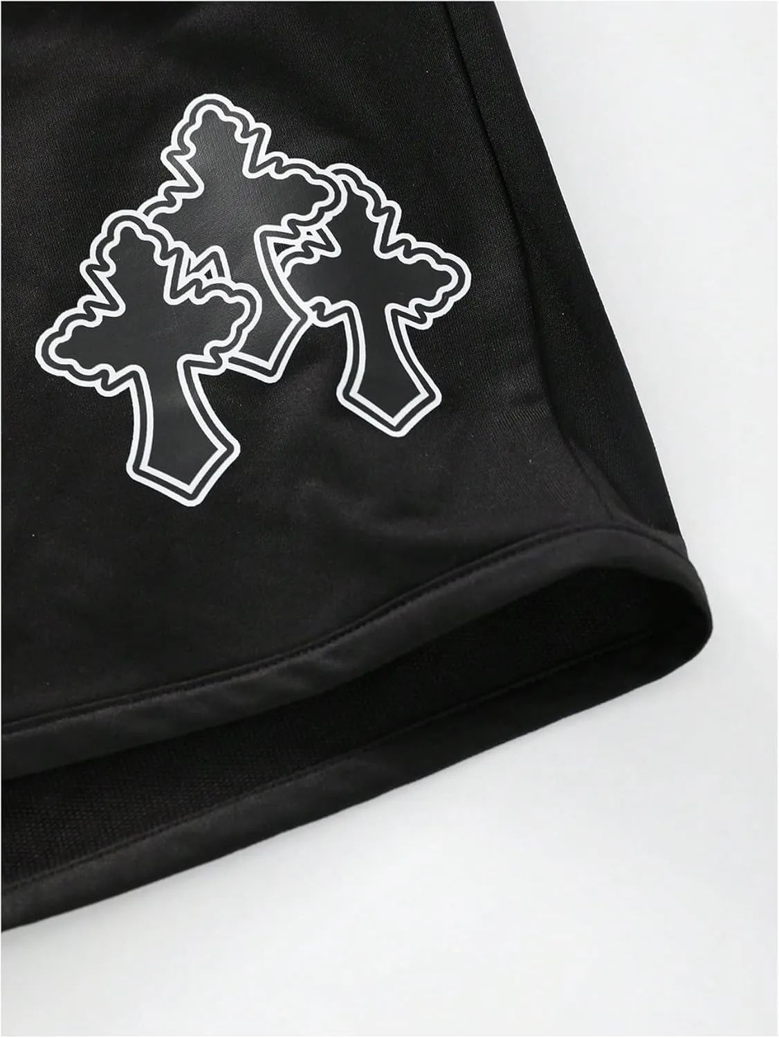 Men's Cross Graphic Workout Running Shorts Goth Drawstring Waist Cool Track Shorts