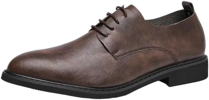 Men's Lace-up Casual -Foot Loafers Soft Sole Lightweight Leather Lining Formal Shoes Non-Slip Suitable for Work Driving