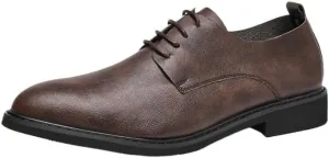 Men's Lace-up Casual -Foot Loafers Soft Sole Lightweight Leather Lining Formal Shoes Non-Slip Suitable for Work Driving