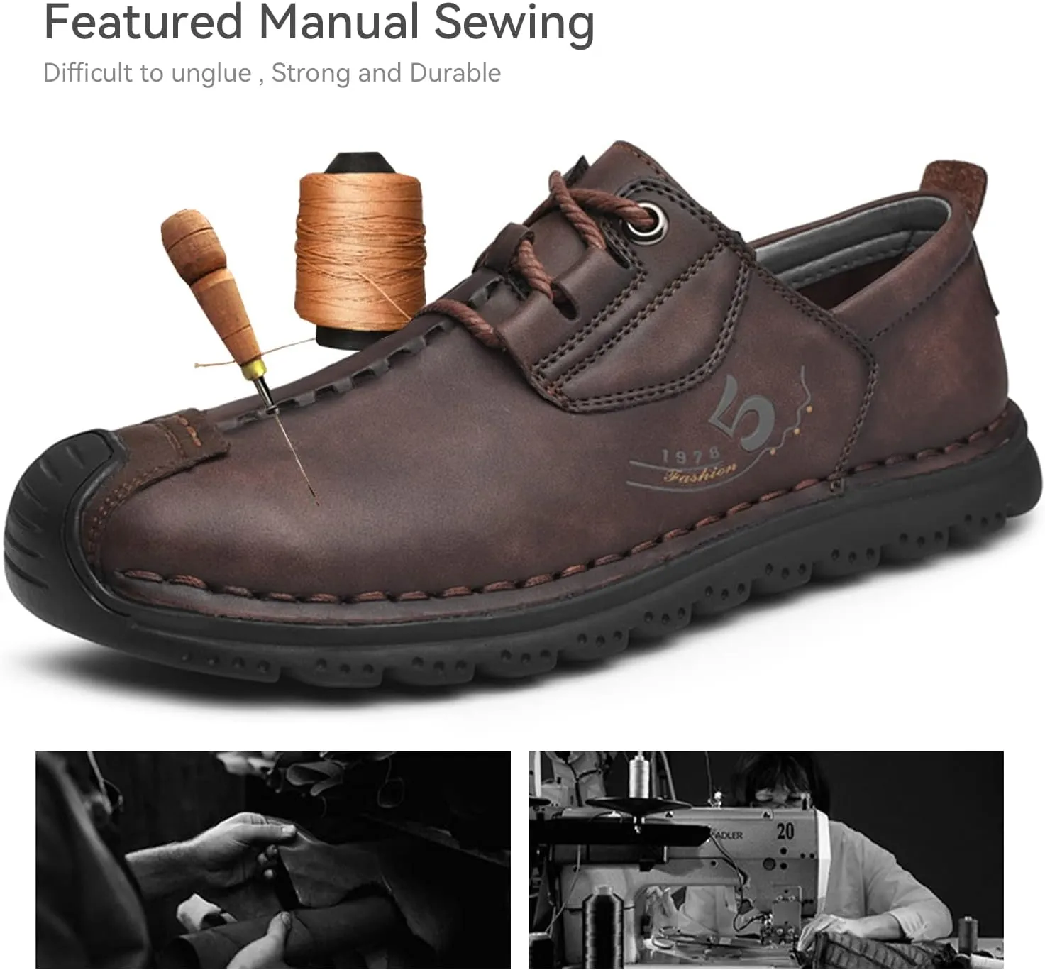 Men's Leather Casual Shoes Fashion Sneakers Driving Loafers Walking Shoes for Men