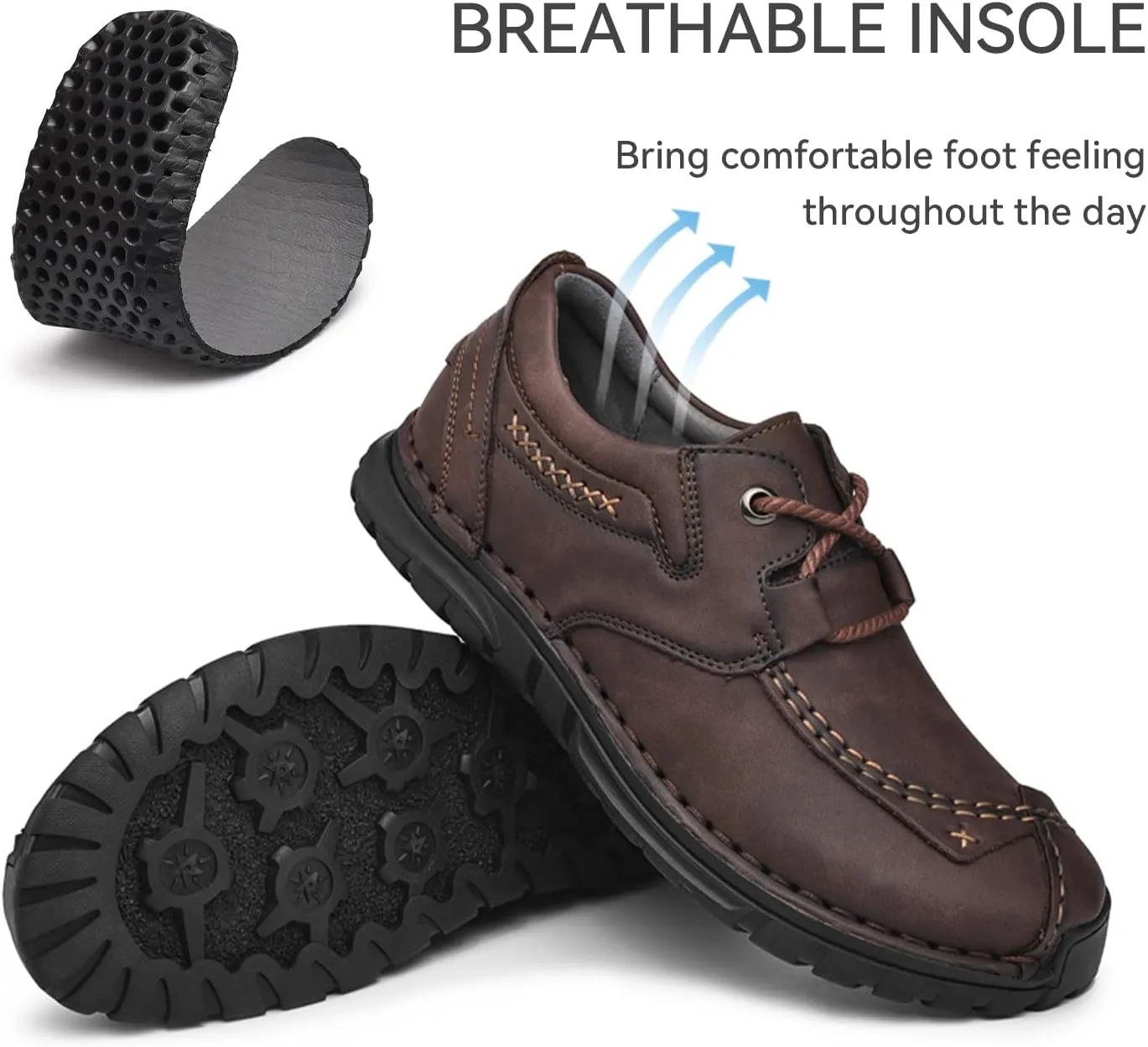 Men's Leather Casual Shoes Fashion Sneakers Driving Loafers Walking Shoes for Men