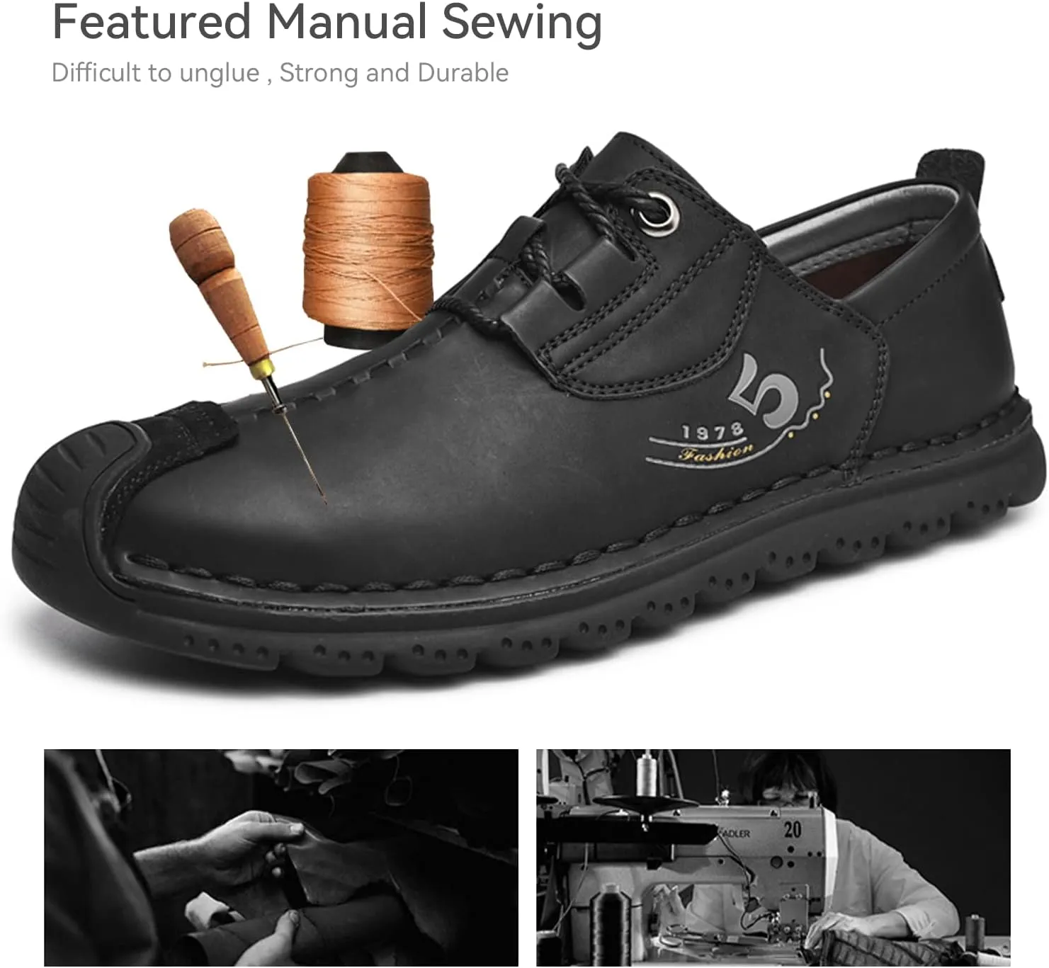 Men's Leather Casual Shoes Fashion Sneakers Driving Loafers Walking Shoes for Men