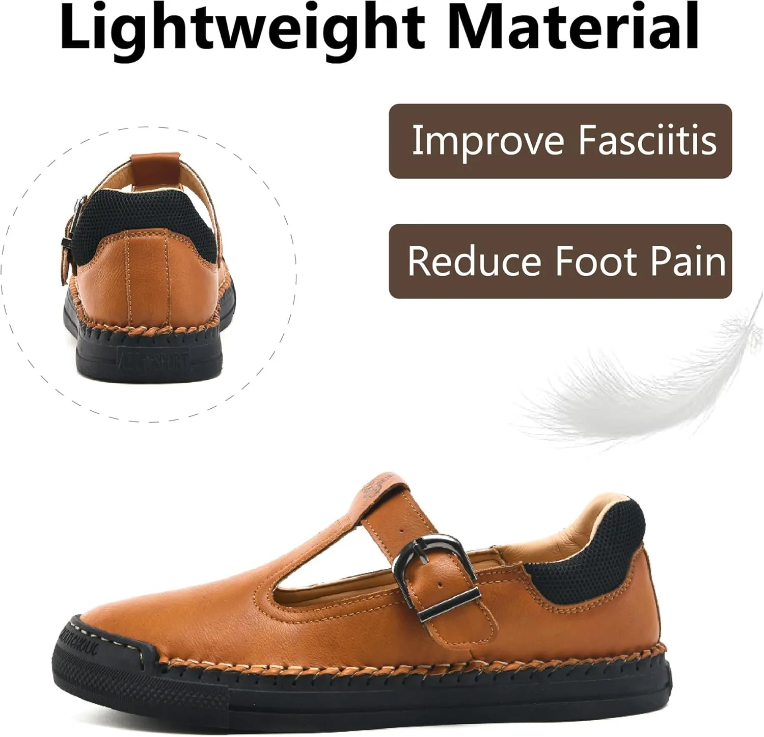 Mens Leather Loafers Comfortable Non-Slip Driving Shoes Lightweight Breathable Casual Oxford Shoes
