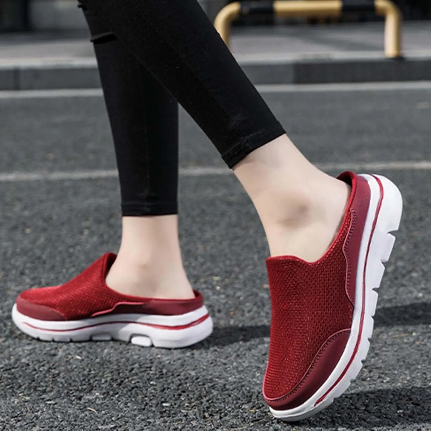 Mens Loafers & Slip-Ons Comfortable Breathable Flat Soled Slip On Mesh Heelless Casual Shoes for Men and Women