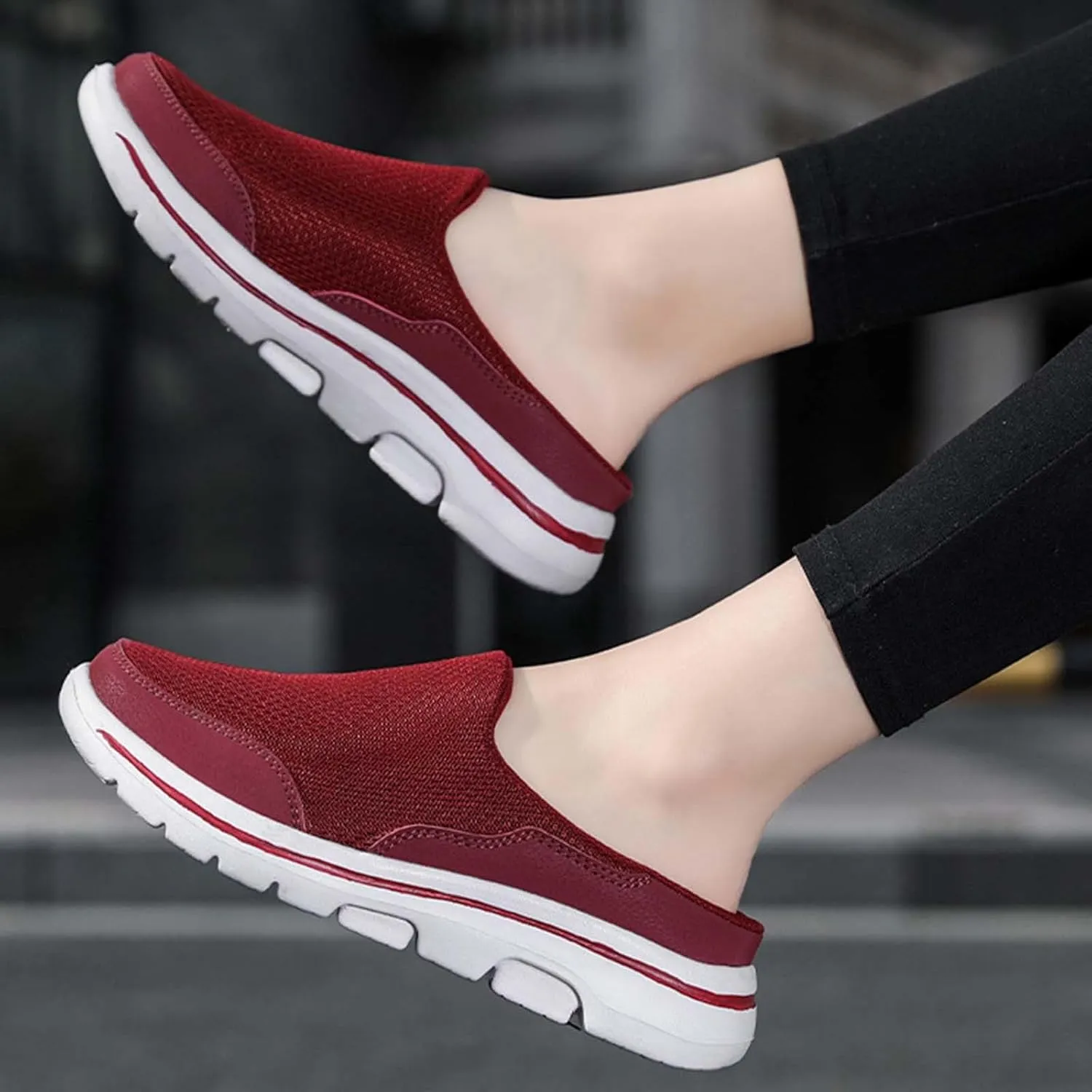 Mens Loafers & Slip-Ons Comfortable Breathable Flat Soled Slip On Mesh Heelless Casual Shoes for Men and Women