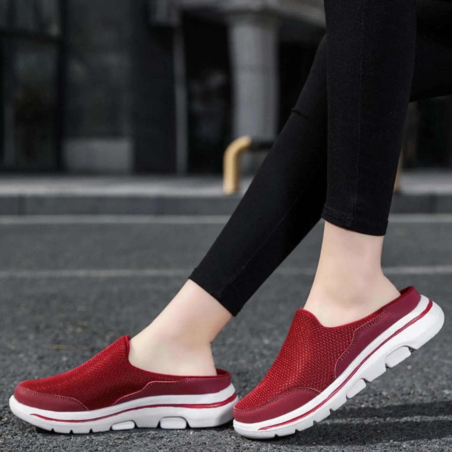 Mens Loafers & Slip-Ons Comfortable Breathable Flat Soled Slip On Mesh Heelless Casual Shoes for Men and Women