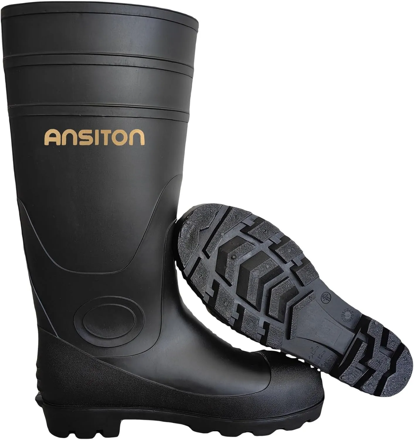 Men's Premium Tall Steel Toe Rain Boots - Waterproof Seamless PVC, Fortified Smash - proof, Durable Non - slip, All - terrain, Perfect for Fishing, Gardening, Work