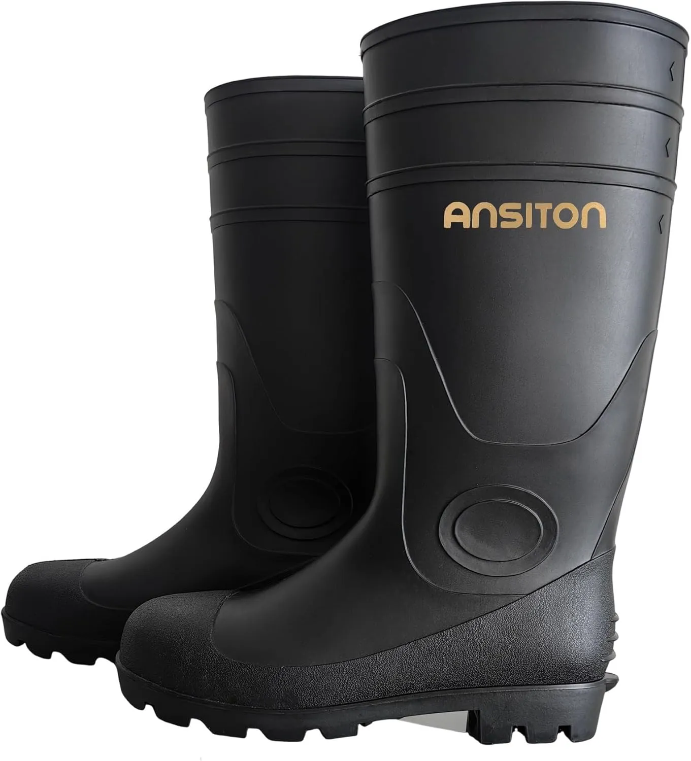 Men's Premium Tall Steel Toe Rain Boots - Waterproof Seamless PVC, Fortified Smash - proof, Durable Non - slip, All - terrain, Perfect for Fishing, Gardening, Work