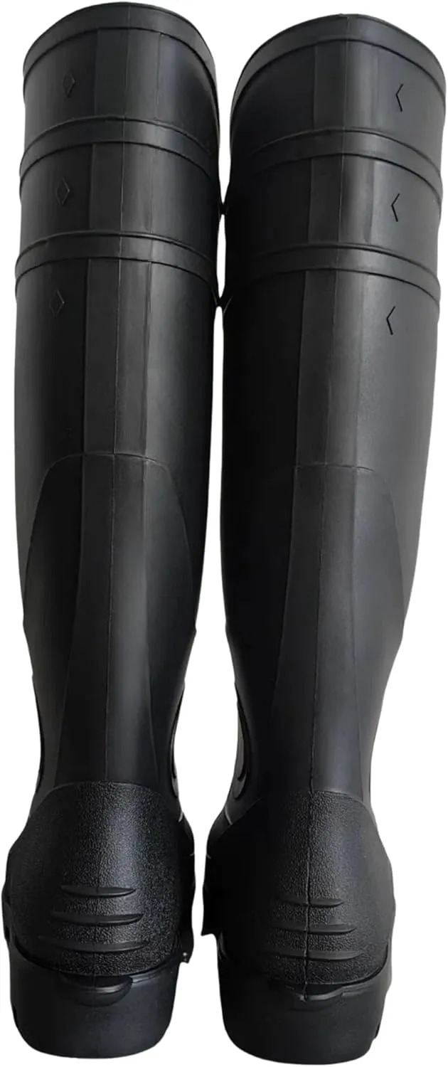 Men's Premium Tall Steel Toe Rain Boots - Waterproof Seamless PVC, Fortified Smash - proof, Durable Non - slip, All - terrain, Perfect for Fishing, Gardening, Work