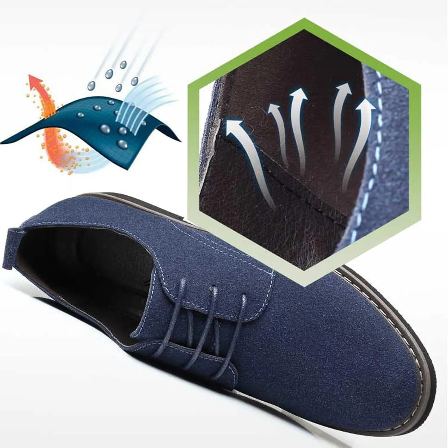 Men's Slip-On Loafer Shoes Fashion Office Dress Shoe Lace up Soft Lightweight Workout Hiking Footwear Orthopedic Flats