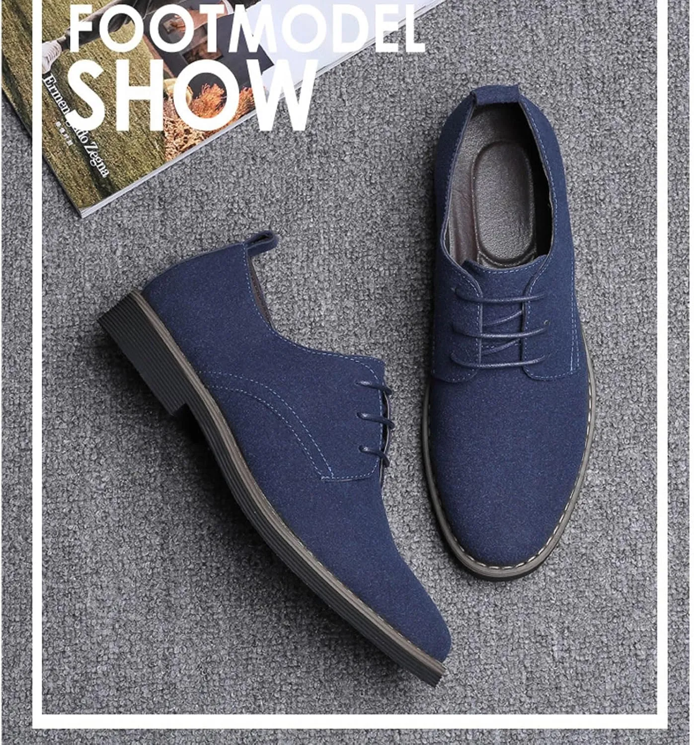 Men's Slip-On Loafer Shoes Fashion Office Dress Shoe Lace up Soft Lightweight Workout Hiking Footwear Orthopedic Flats