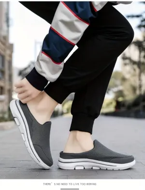 Men's Slip-on Mules Half Slippers, Women Casual Walking Shoes Outdoor, Backless Sneakers, Open Back Shoes, Closed Toe Slides