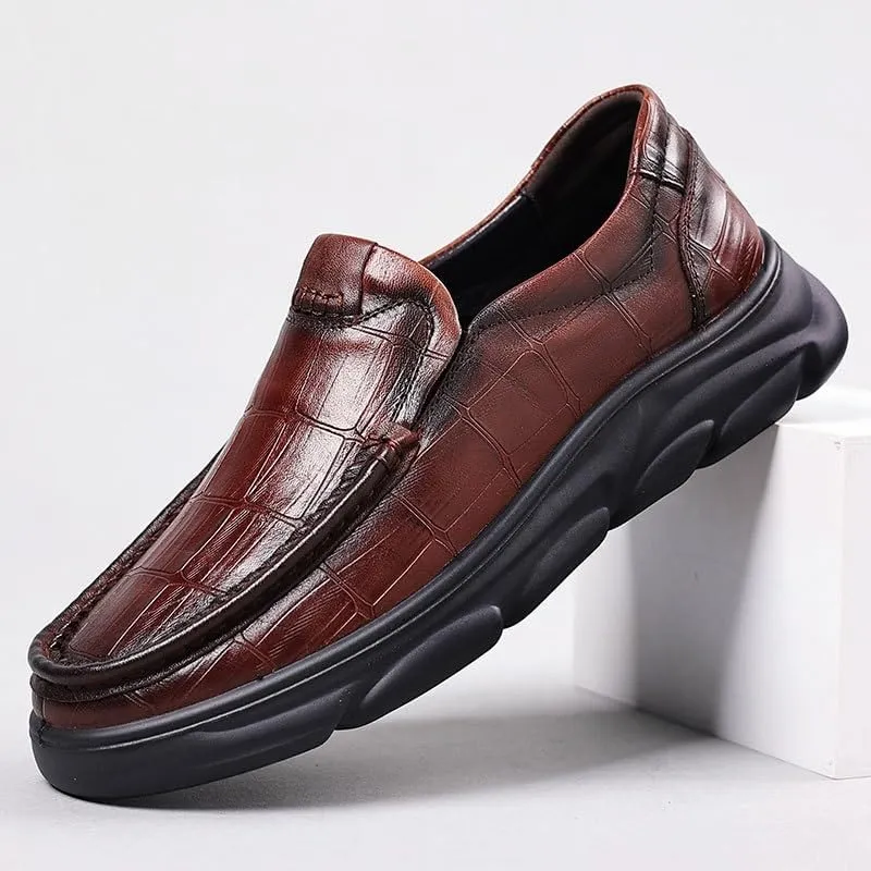 Men's Slip On Oxford Dress Shoes Embossing Design Classic Lace Up Formal Slip Resistant Shoes Men Loafers Casual On Shoes(White-Patch Five-Pointed star4,7)