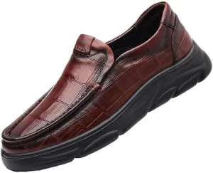 Men's Slip On Oxford Dress Shoes Embossing Design Classic Lace Up Formal Slip Resistant Shoes Men Loafers Casual On Shoes(White-Patch Five-Pointed star4,7)