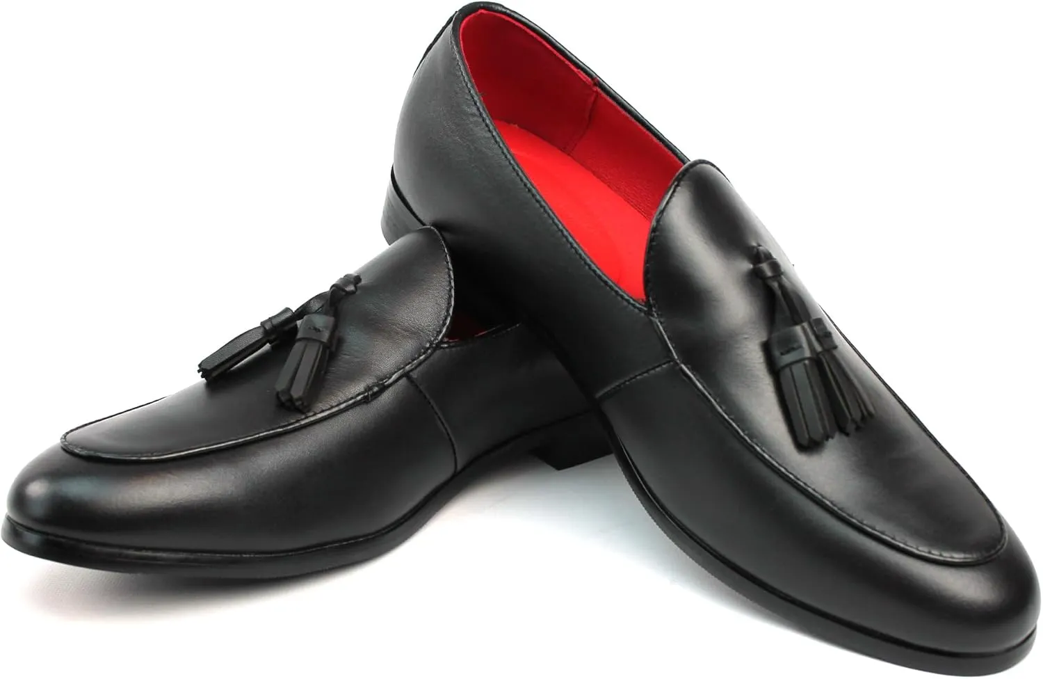 Men's Slip On Real Leather Loafer Tassel Dress Shoes