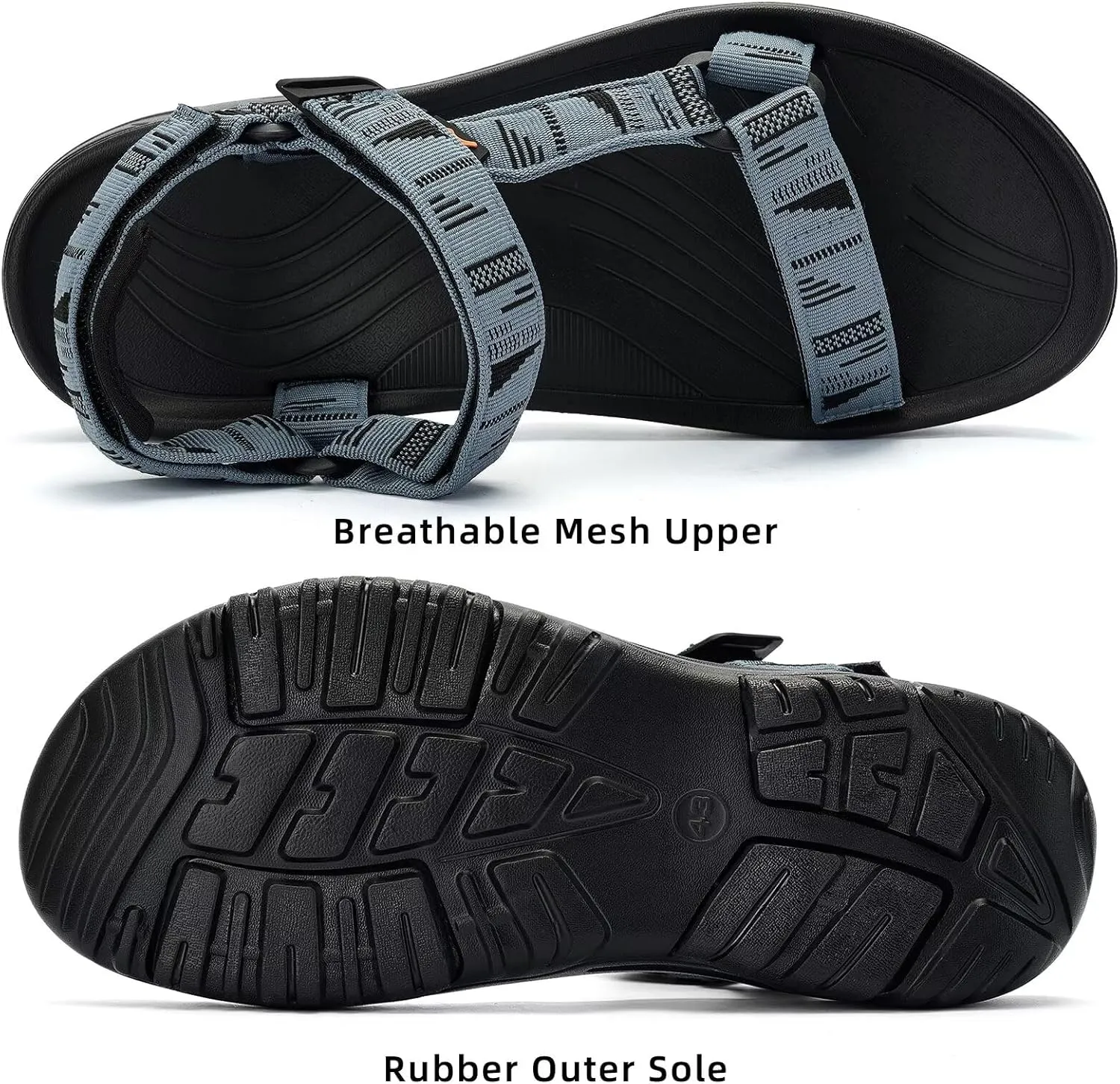 Men's Sport Hiking Sandals with Arch Support Lightweight EVA Midsole Outdoor Beach Water Sandal