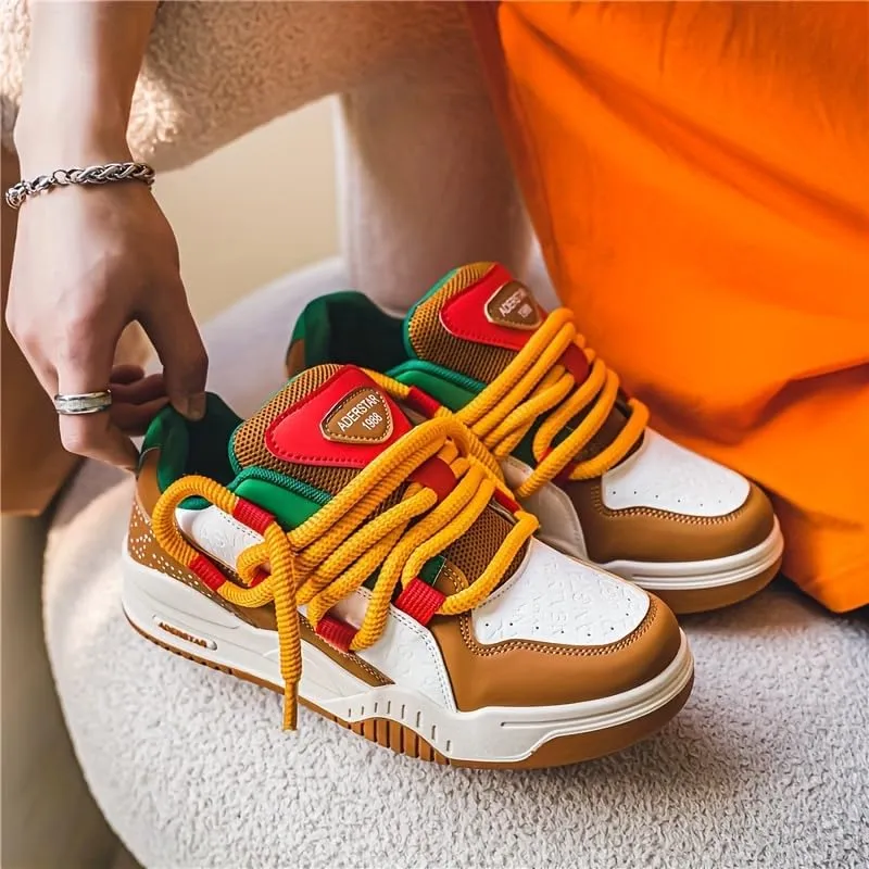 Men's Stylish Casual Sneakers with Rope Laces - Perfect for Outdoor Walking & Training
